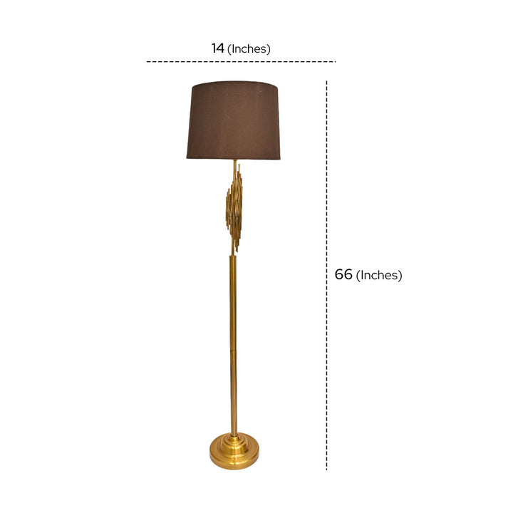 Solstice Shine – Metallic Golden Floor Lamp