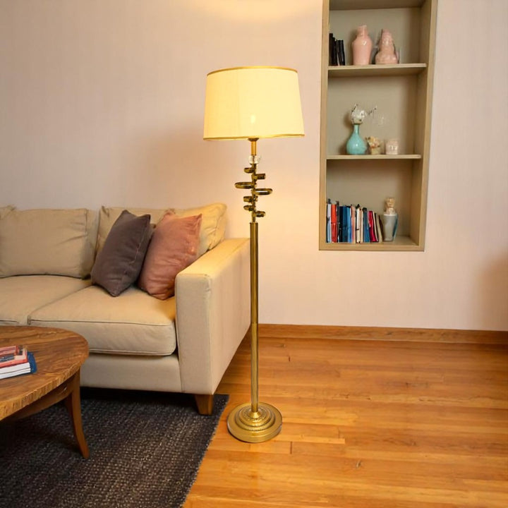 Aurelia Glow – Brass Metallic Floor Lamp