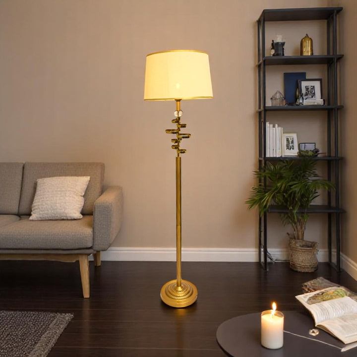 Aurelia Glow – Brass Metallic Floor Lamp