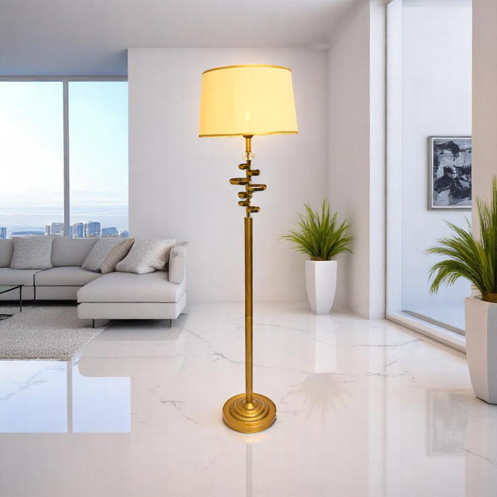 Aurelia Glow – Brass Metallic Floor Lamp