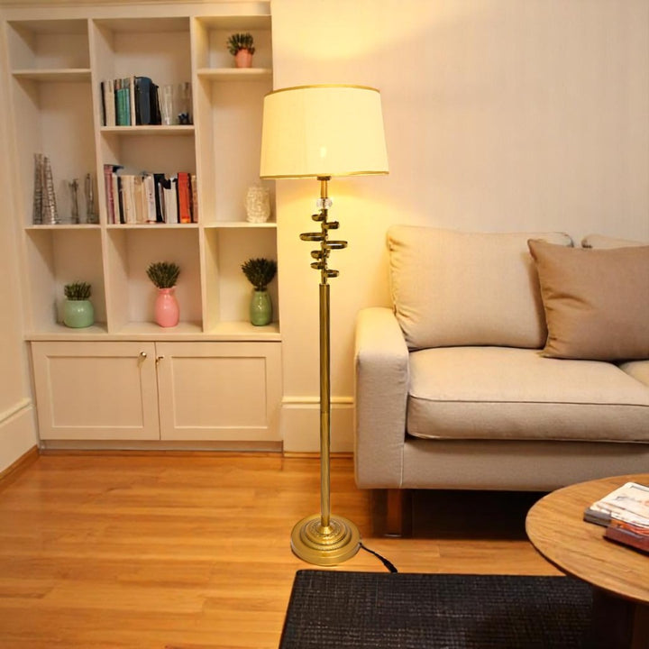 Aurelia Glow – Brass Metallic Floor Lamp