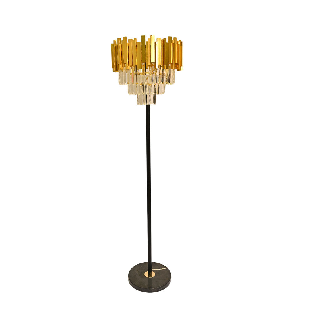 Celestia Luxe – Metallic Crystal Floor Lamp