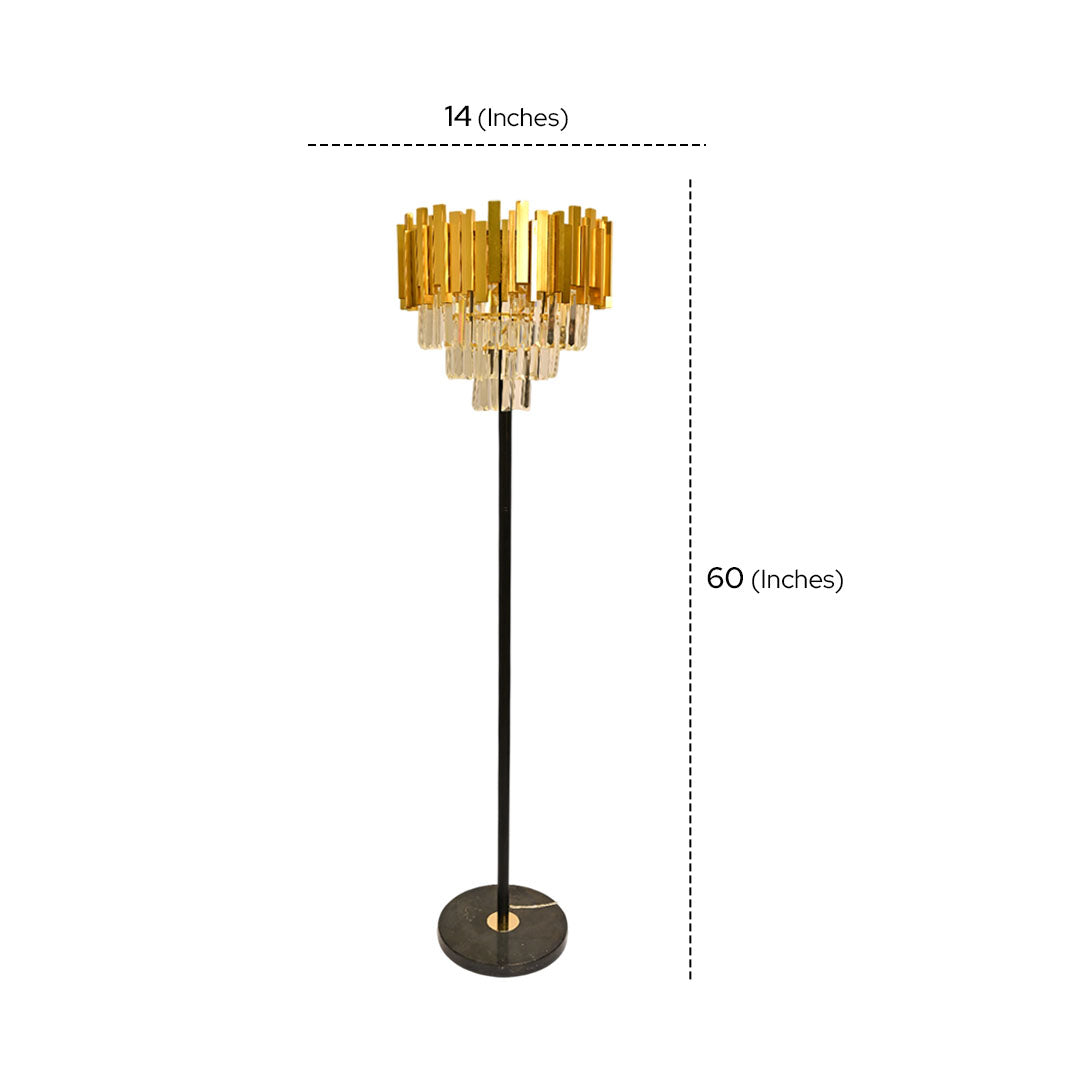 Celestia Luxe – Metallic Crystal Floor Lamp