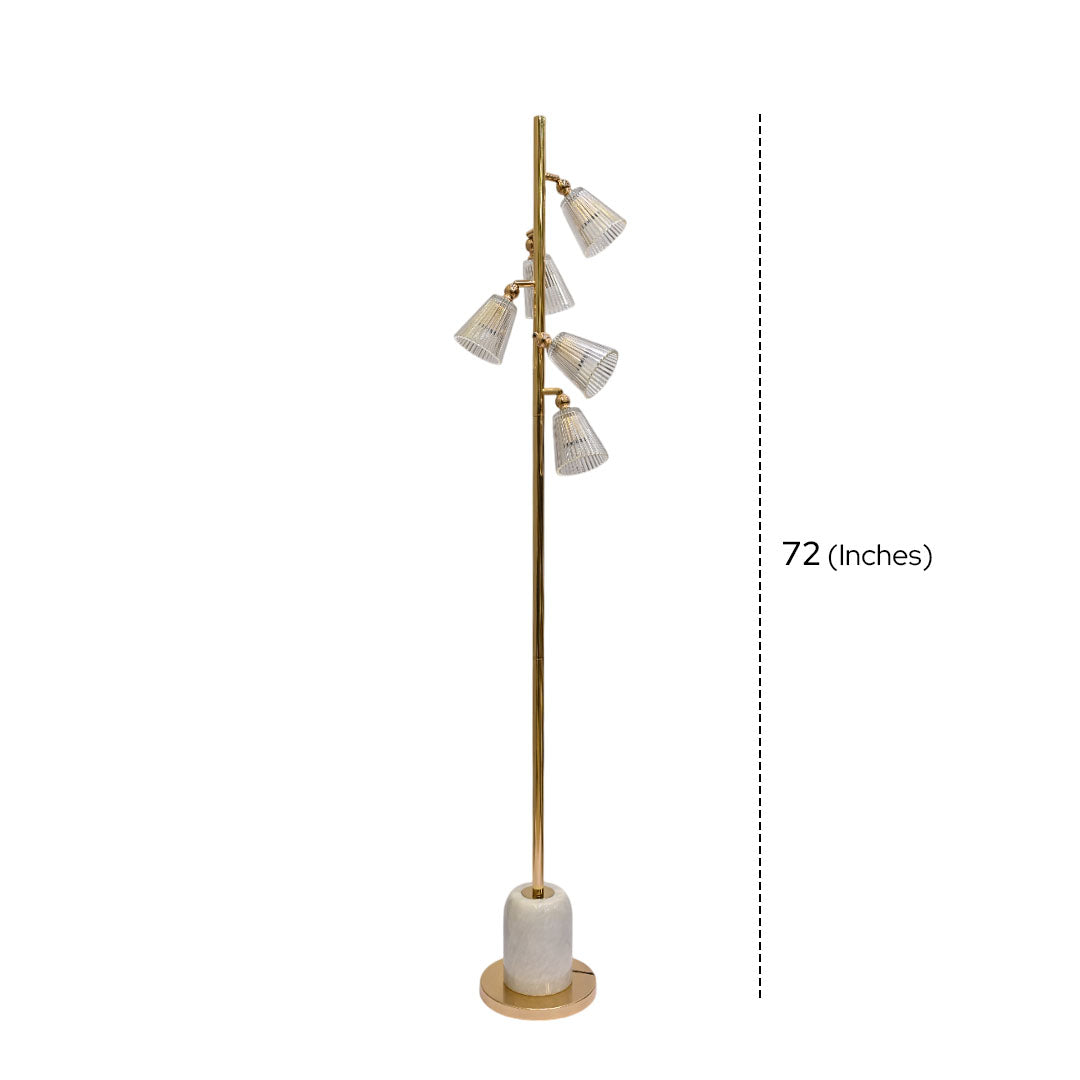 Luminous Frost – White Crystal Floor Lamp