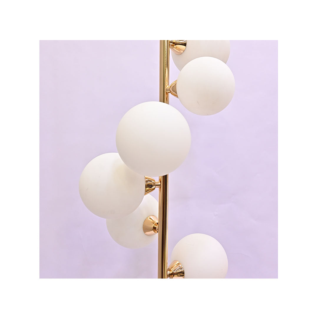 Celeste Glow – White Bowl Round Floor Lamp