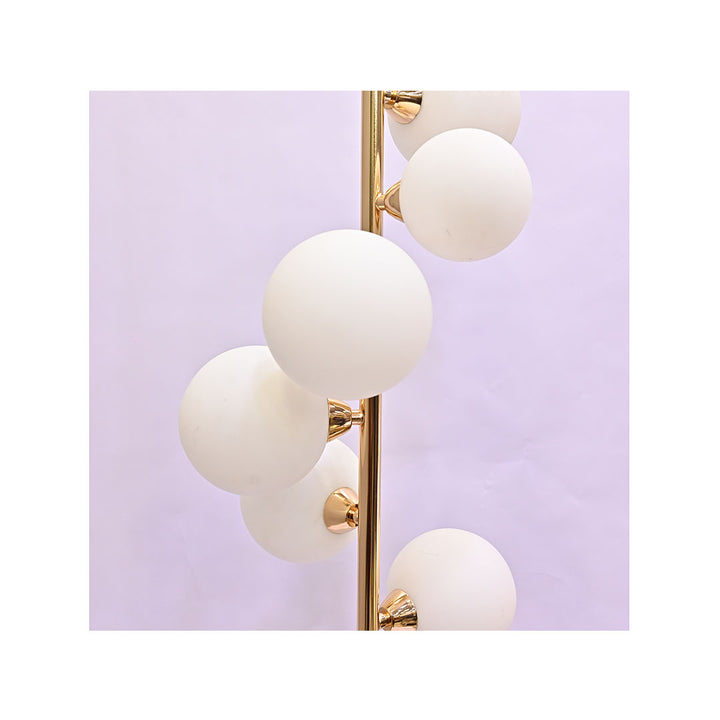 Celeste Glow – White Bowl Round Floor Lamp