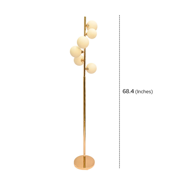 Celeste Glow – White Bowl Round Floor Lamp