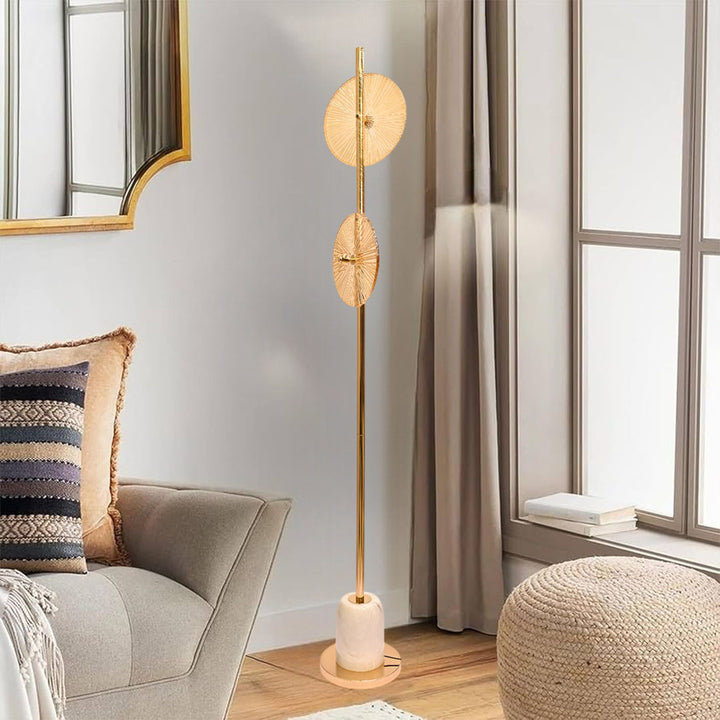 Noir Gleam – Gold  Crystal & Brass Floor Lamp